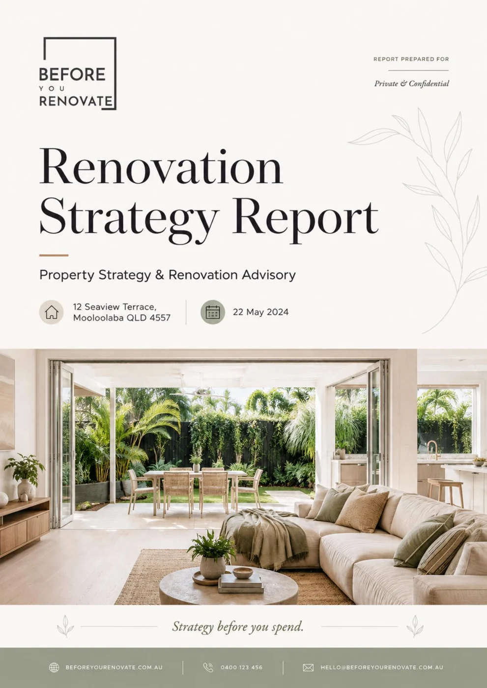 Cover of the Before You Renovate Renovation Strategy Report